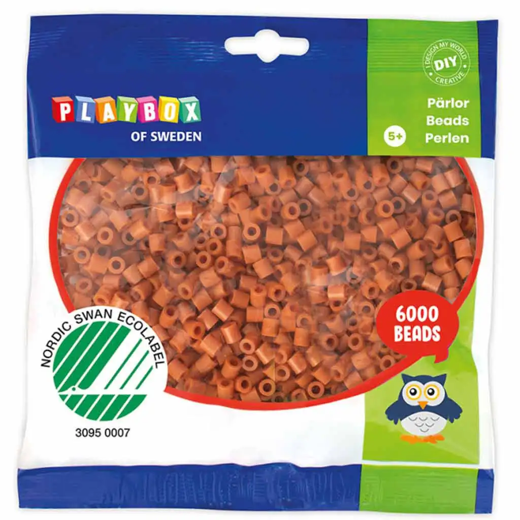 PlayBox: 5mm-es MIDI vasalható gyöngy világosbarna színben 6000db-os csomag
