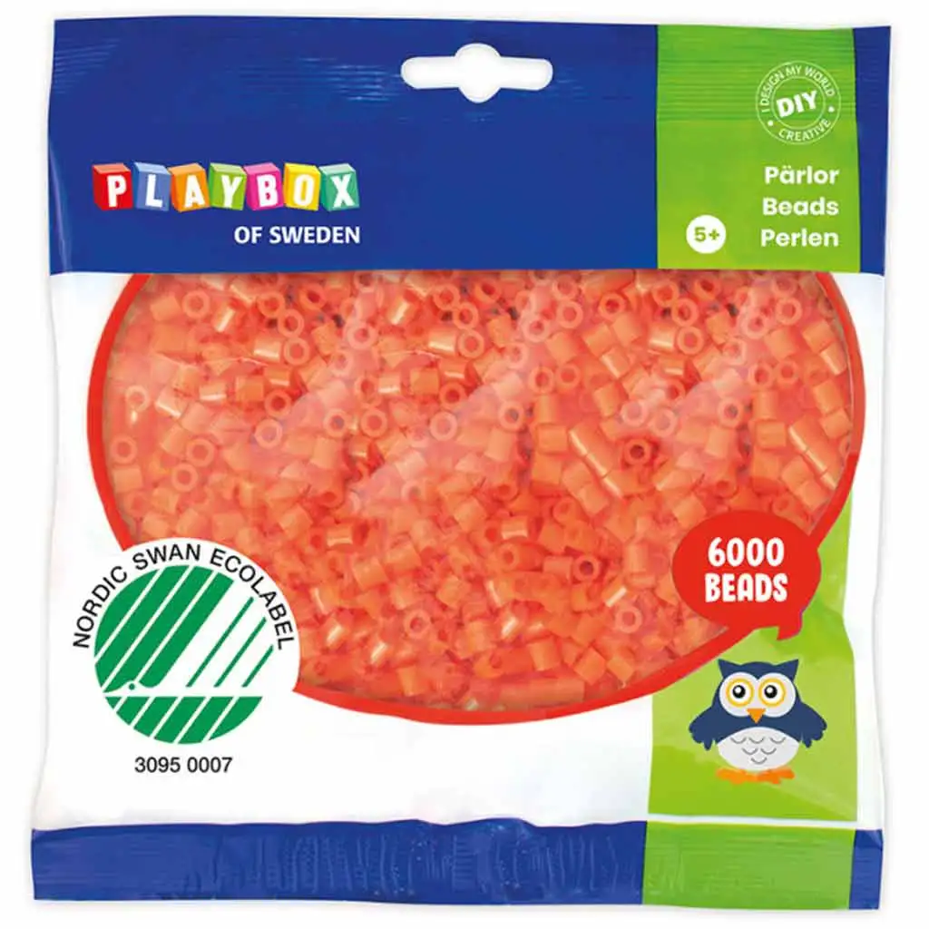 PlayBox: 5mm-es MIDI vasalható gyöngy narancssárga színben 6000db-os csomag