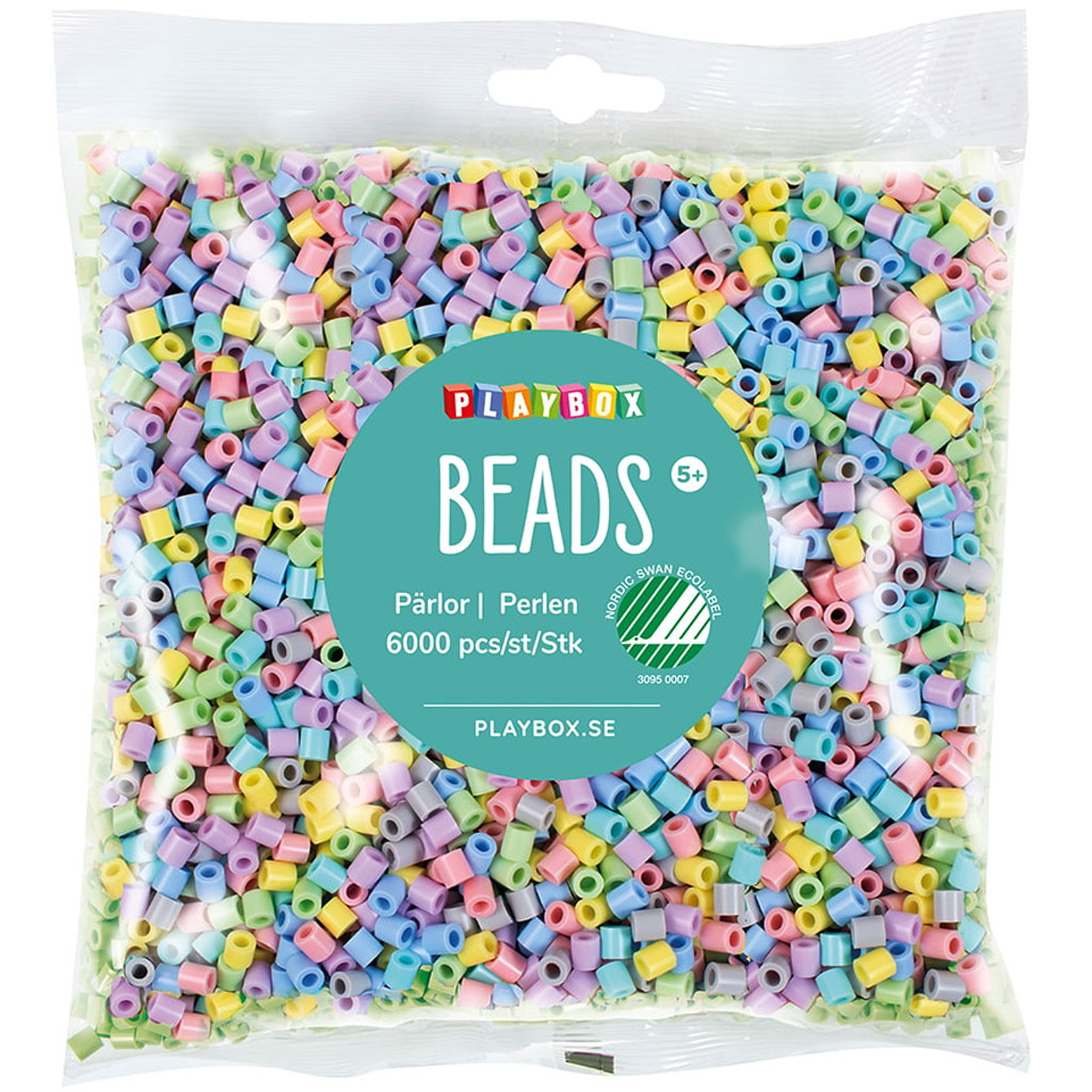 PlayBox: 5mm-es MIDI pasztell színek vasalható gyöngyök 6000db-os csomag
