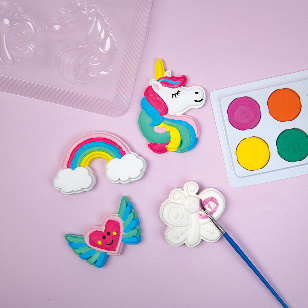PlayBox: Unikornisos hűtőmágnes készítő gipszkiöntő szett kép 4