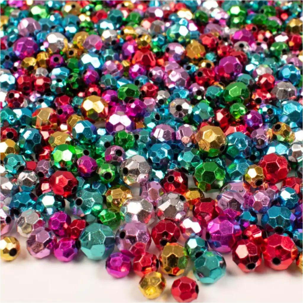 PlayBox: Gyémánt alakú színes 8, 10 és 12mm-es fűzhető gyöngy 250g-os szett