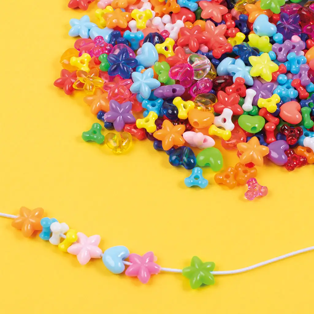 PlayBox: Fűzhető színes műanyag gyöngyök 8-13 mm 2100db kép 2