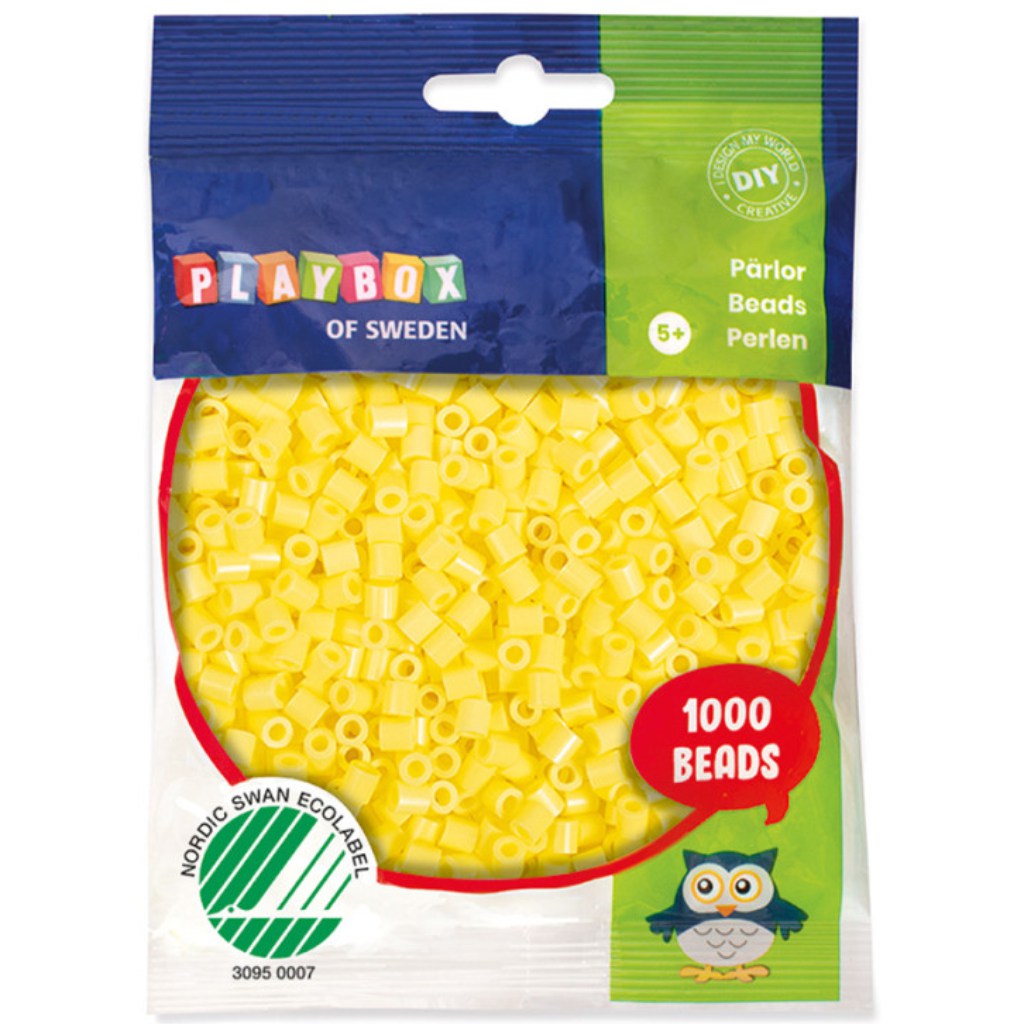 PlayBox: 5mm-es MIDI vasalható gyöngy 1000db-os pasztell sárga színben