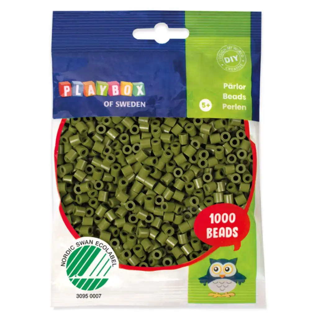 PlayBox: 5mm-es MIDI vasalható gyöngy 1000db-os olívazöld színben