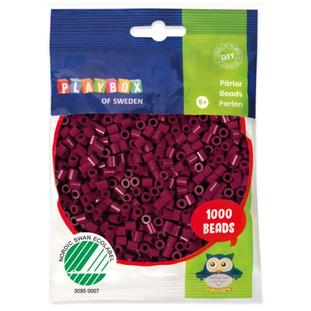 PlayBox: 5mm-es MIDI vasalható gyöngy 1000db-os szilva színben
