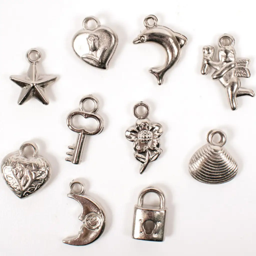 PlayBox: Műanyag ezüst színű fűzhető medálok 200db-os csomag