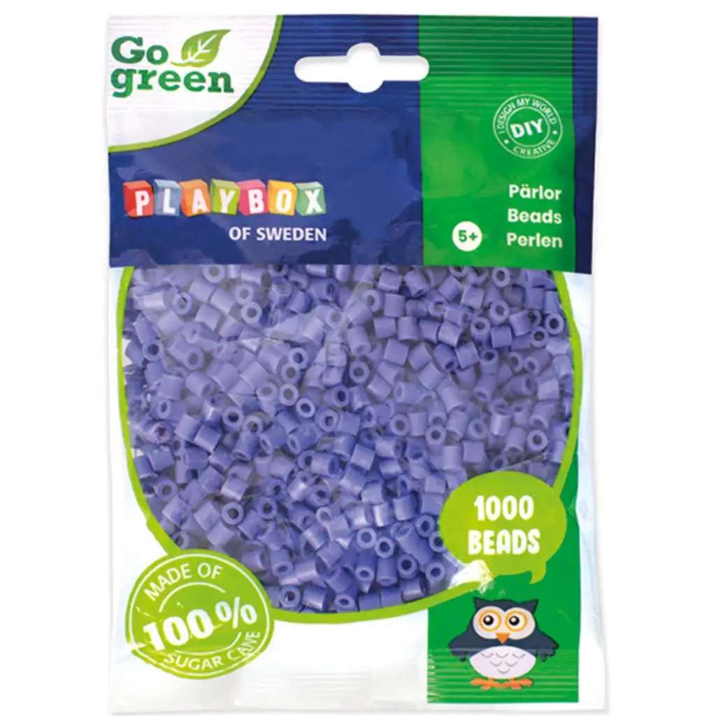 PlayBox: Go Green 5mm-es MIDI vasalható gyöngy 1000db-os lila színben