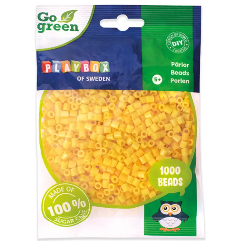 PlayBox: Go Green 5mm-es MIDI vasalható gyöngy 1000db-os sárga színben