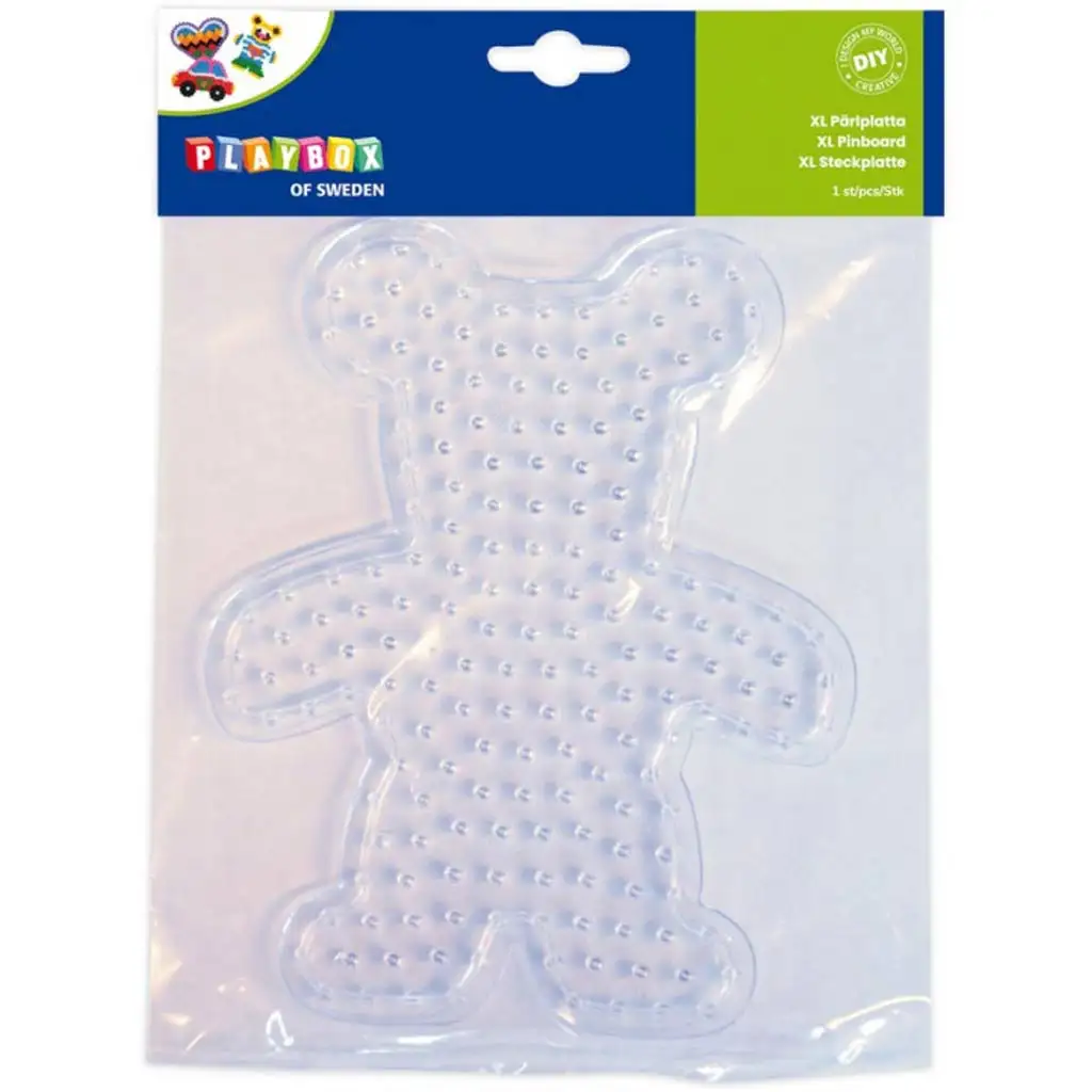 Playbox: XL vasalható gyöngy alaplap – 1 darab (mackó, autó vagy szív forma)