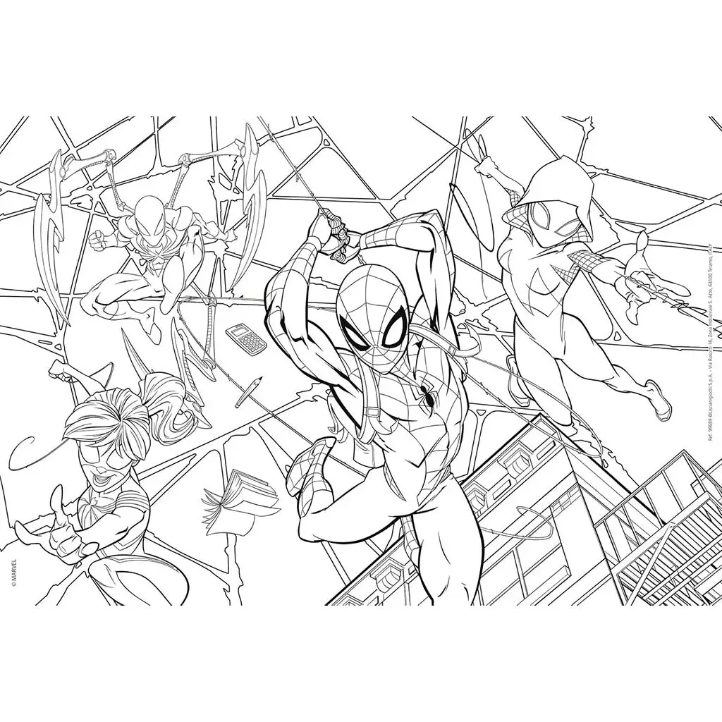 Pókember 2 az 1-ben 60db-os puzzle és színező 50x35cm - Lisciani kép 2