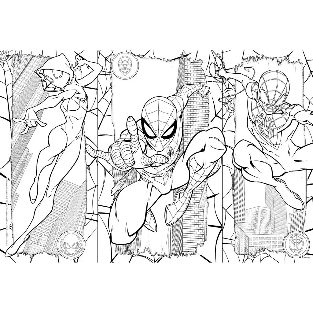 Pókember 2 az 1-ben maxi 2x60db-os puzzle és színező 50x35cm - Lisciani kép 2