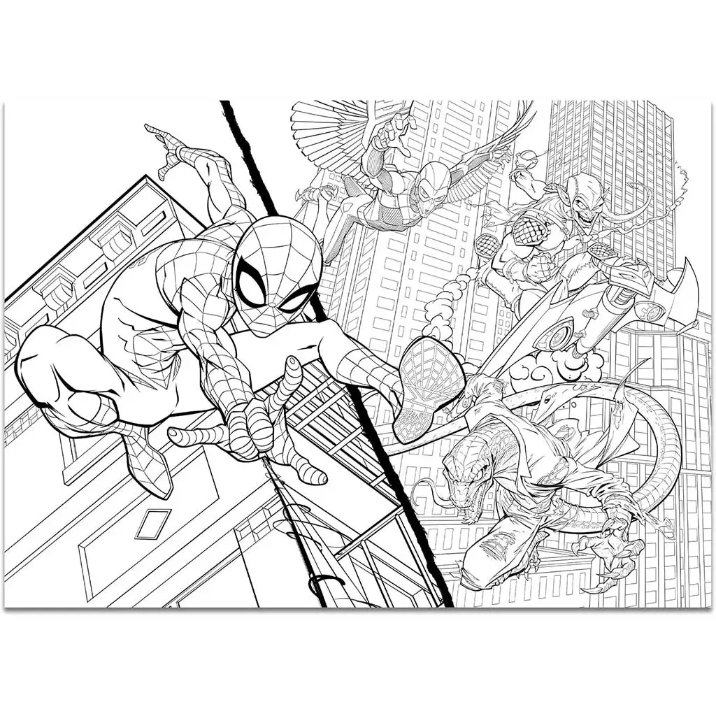 Pókember 2 az 1-ben maxi 4x48db-os puzzle és színező 35x25cm - Lisciani kép 2