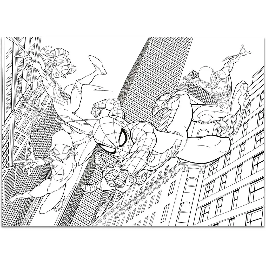 Pókember 2 az 1-ben maxi 4x48db-os puzzle és színező 35x25cm - Lisciani kép 3