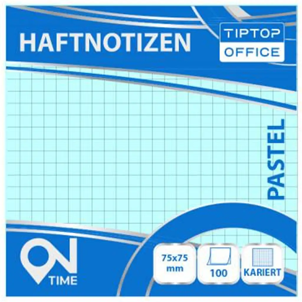 Spirit: Kockás pasztell kék 100 lapos öntapadós jegyzettömb 75x75mm