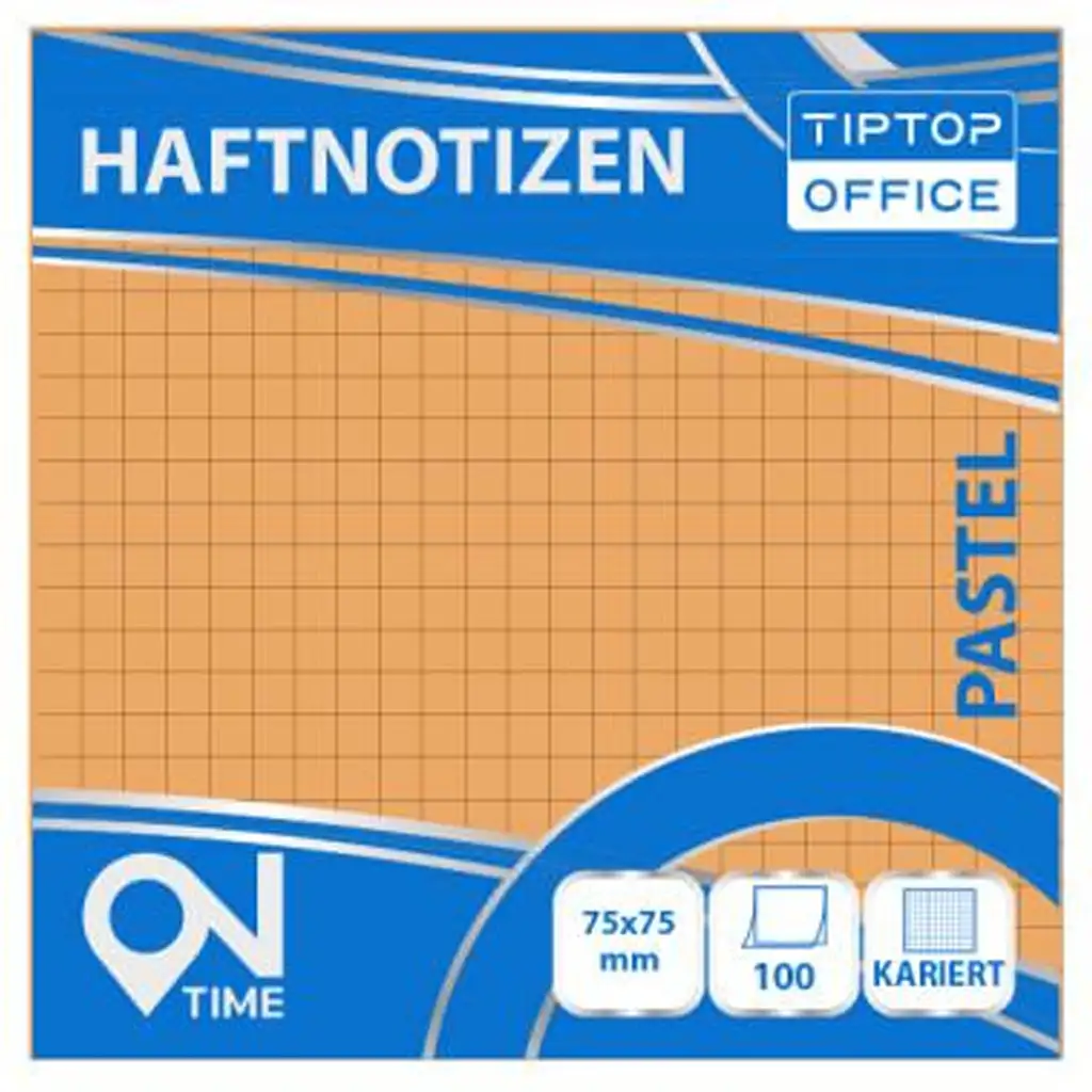 Spirit: Kockás pasztell narancssárga 100 lapos öntapadós jegyzettömb 75x75mm