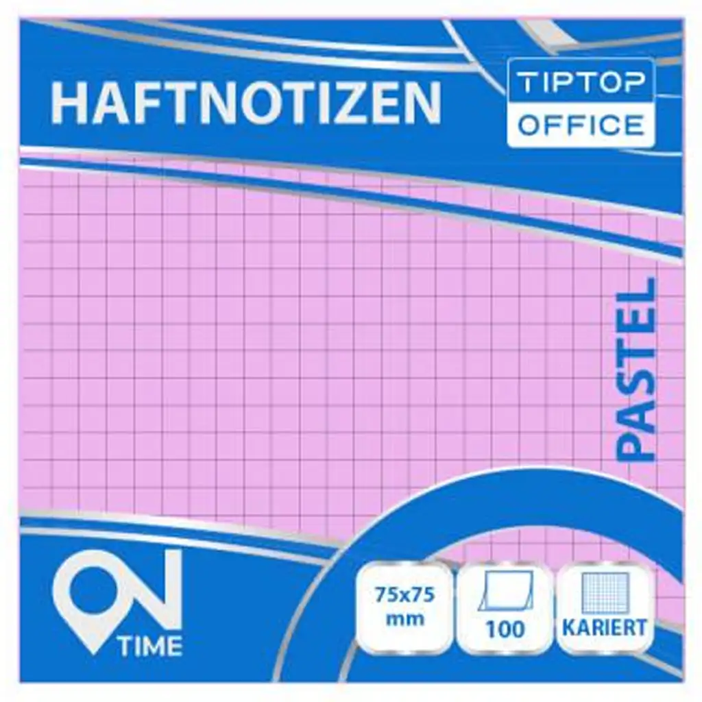 Spirit: Kockás pasztell rózsaszín 100 lapos öntapadós jegyzettömb 75x75mm