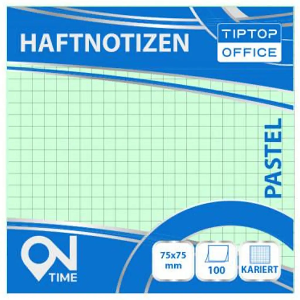 Spirit: Kockás pasztell zöld 100 lapos öntapadós jegyzettömb 75x75mm