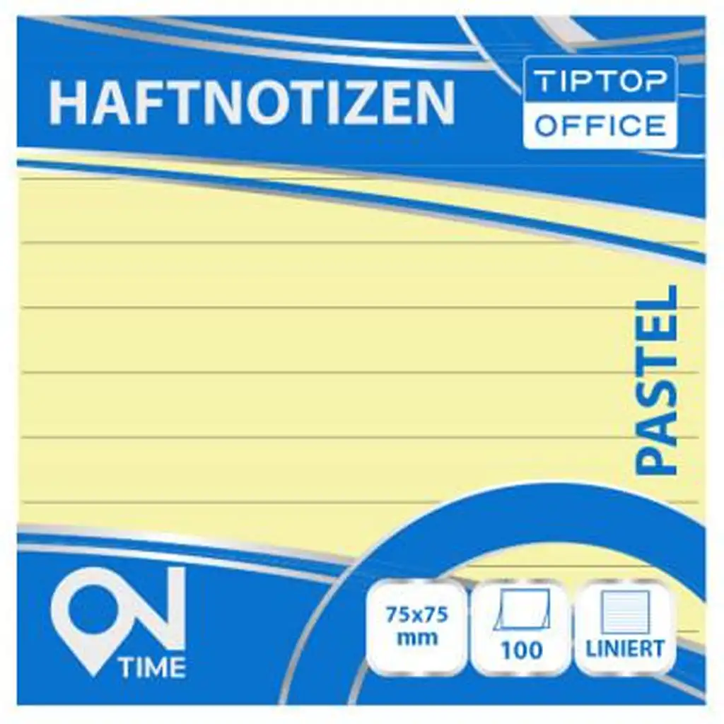 Spirit: Vonalas pasztell sárga 100 lapos öntapadós jegyzettömb 75x75mm