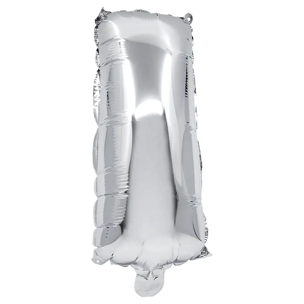 Betű formájú fólia lufi ezüst színben – I betű 32cm