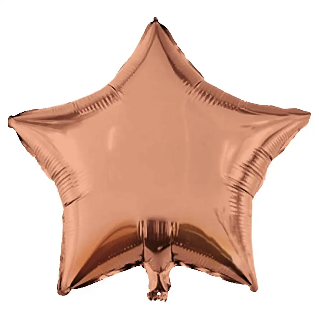 Csillag alakú fólia lufi – rose gold 46cm