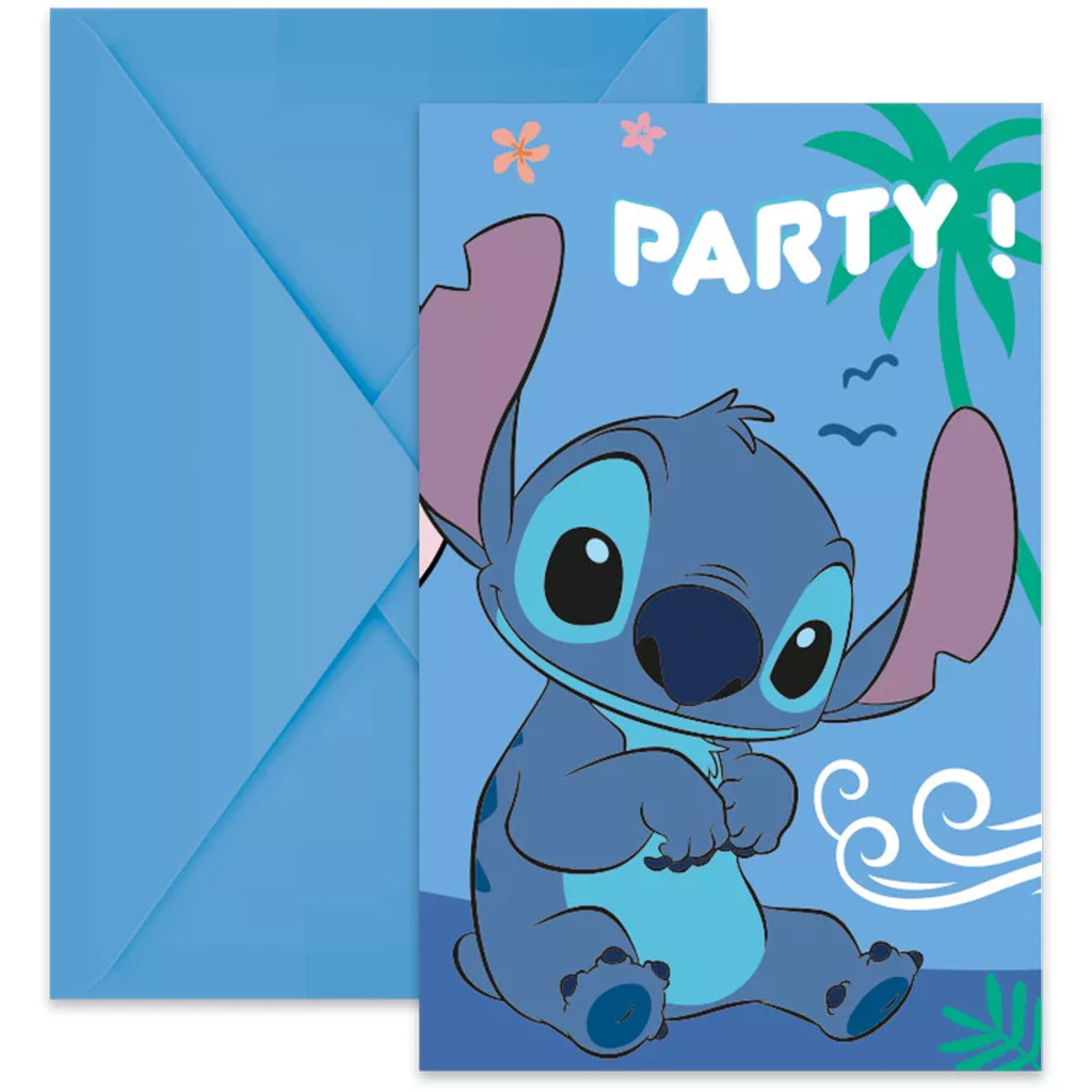 Disney Stitch party meghívó 6db-os szett
