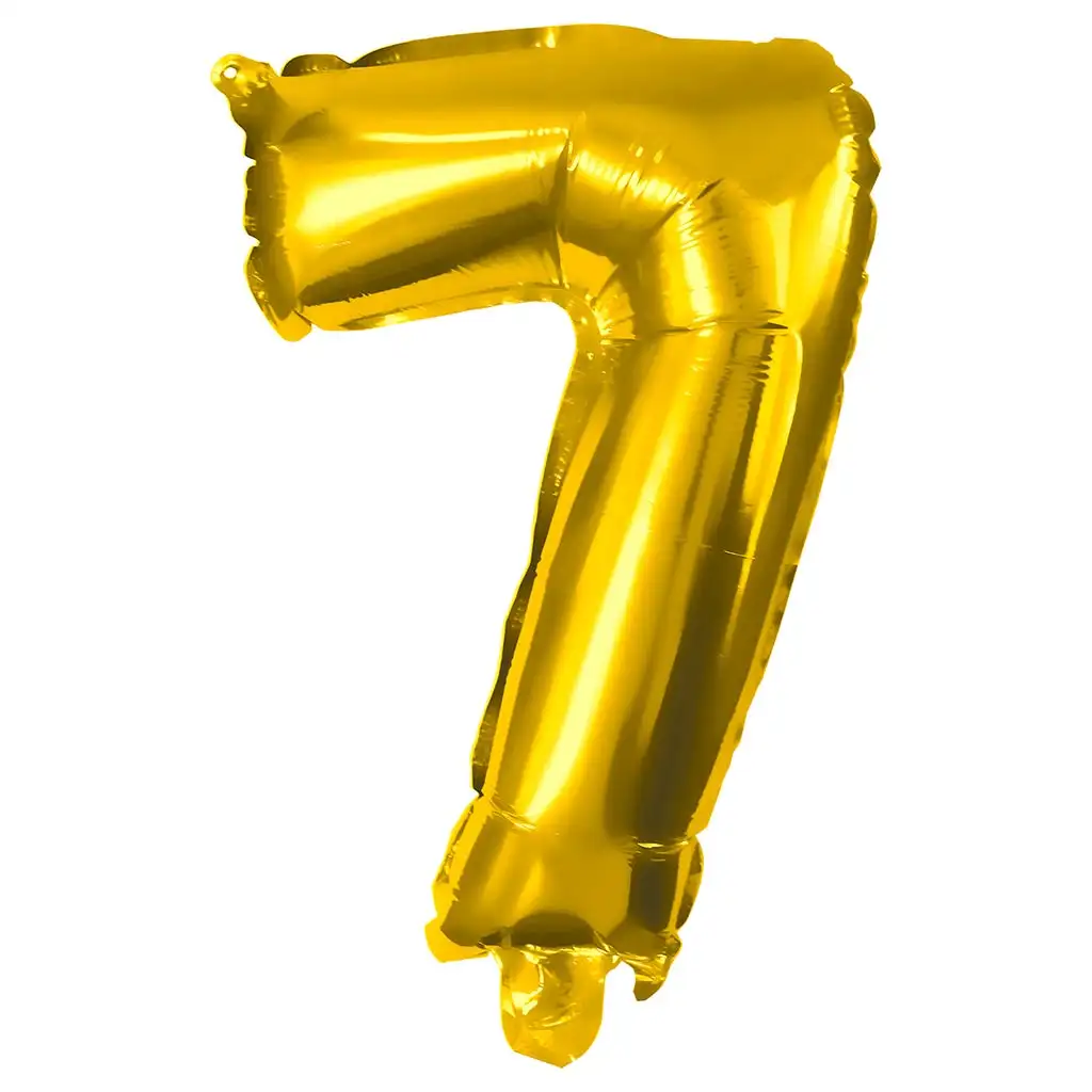 Számos fólia lufi arany színben – 7-es szám 32cm