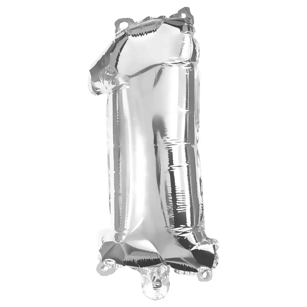 Számos fólia lufi ezüst színben – 1-es szám 32cm