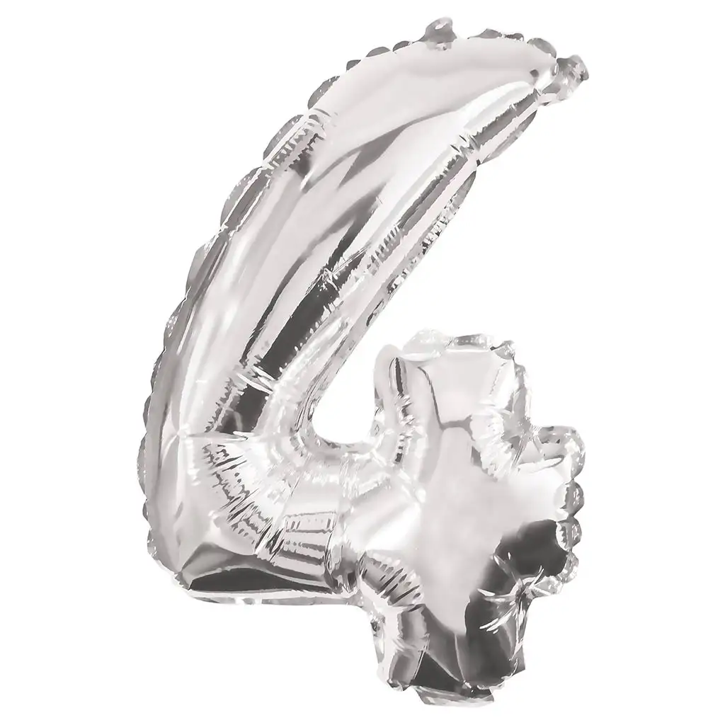 Számos fólia lufi ezüst színben – 4-es szám 86cm