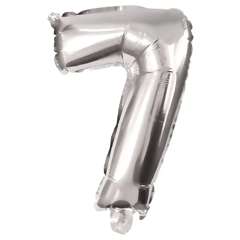 Számos fólia lufi ezüst színben – 7-es szám 86cm