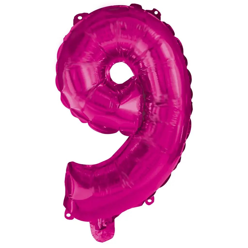 Számos fólia lufi pink színben – 9-es szám 96cm