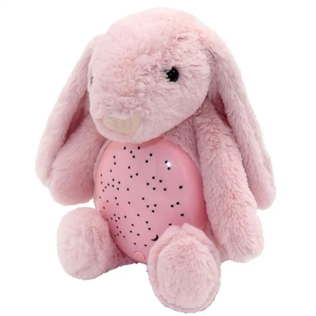 Rózsaszín projektoros plüss nyuszi 25x27x19cm kép 2