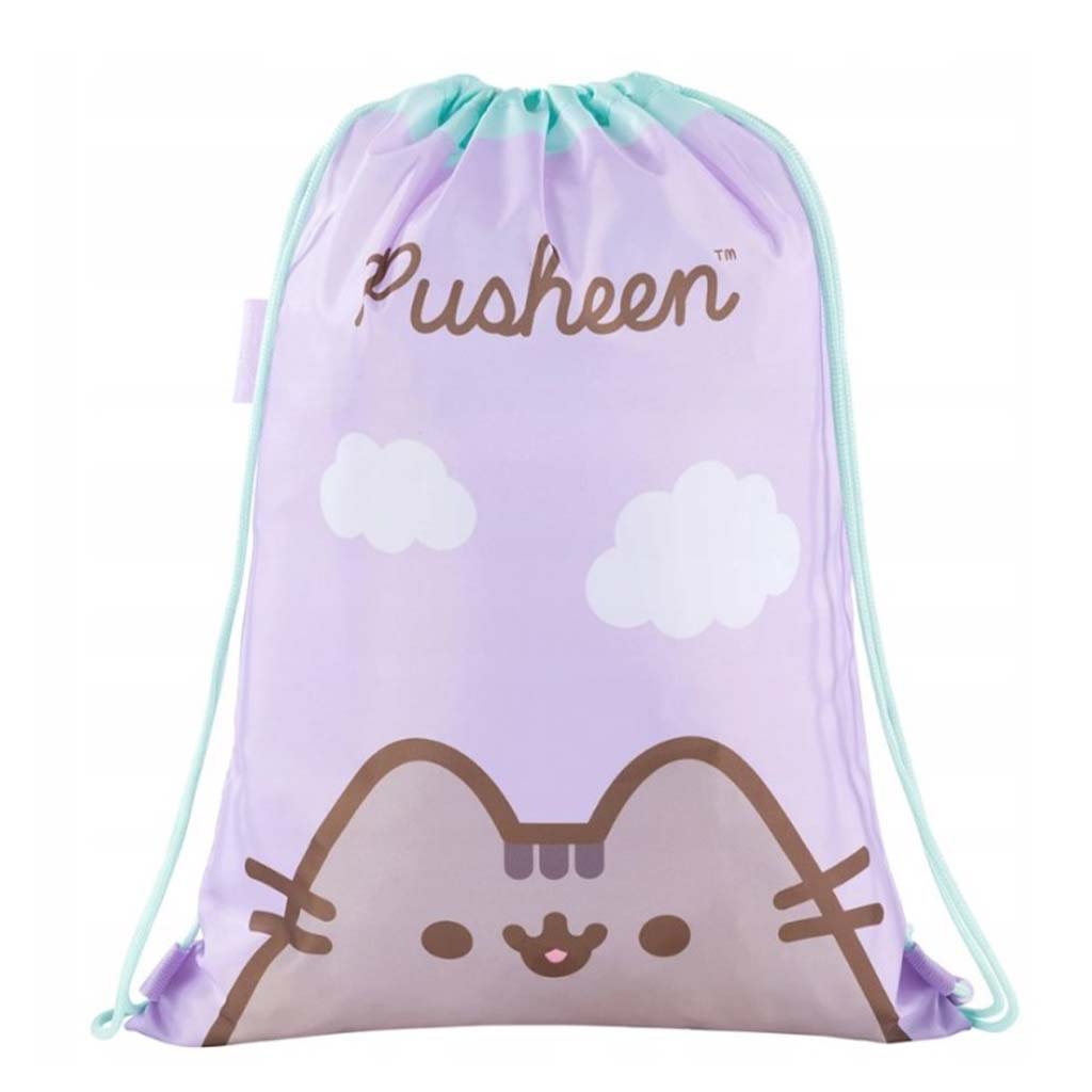 Pusheen lila tornazsák, sportzsák 43x34cm