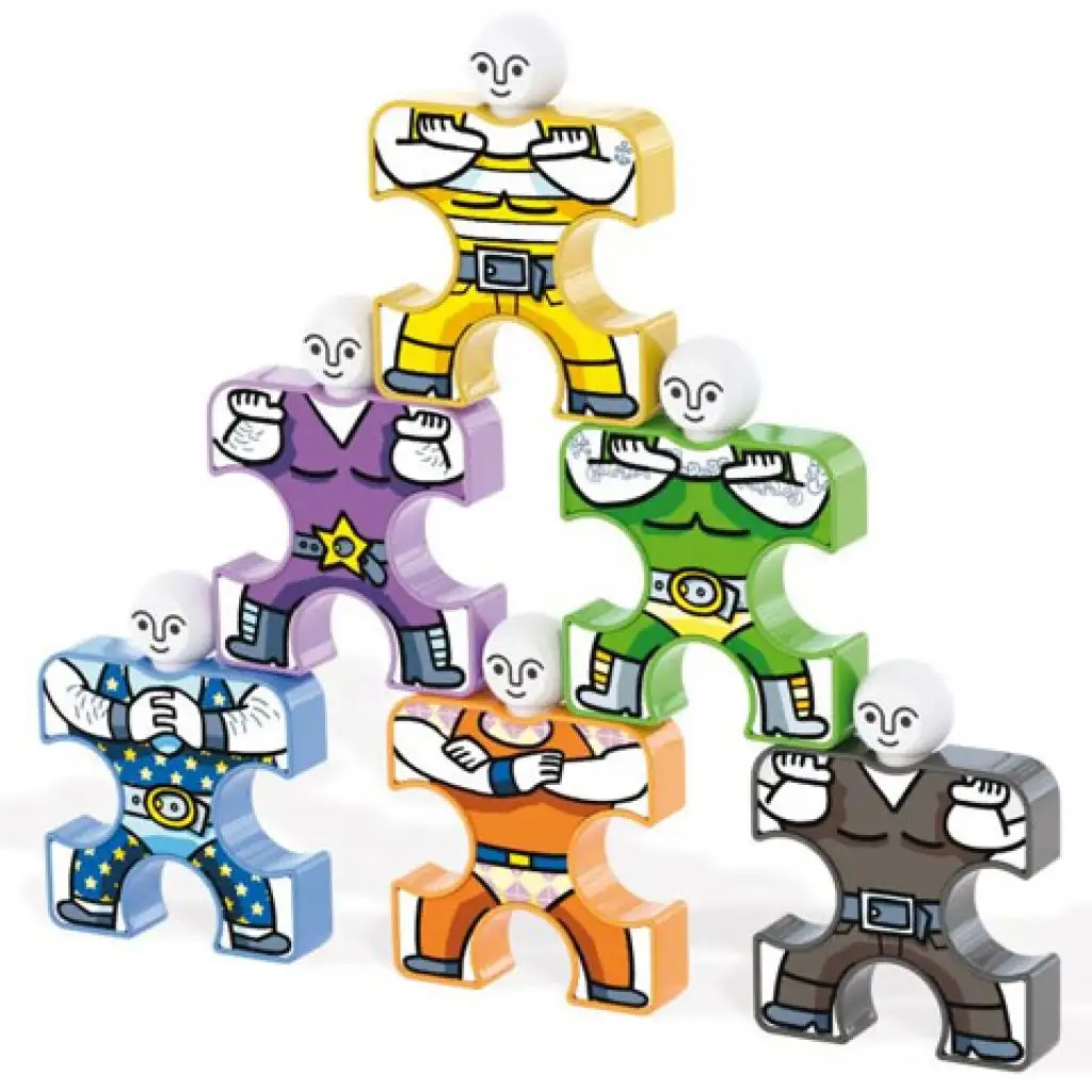 Quercetti: Akrobaták készségfejlesztő építőjáték szett 16db-os kép 2