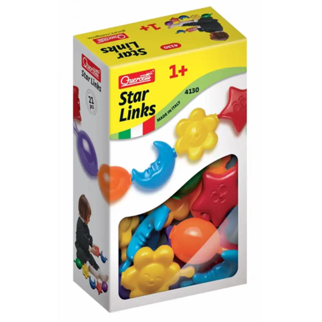 Quercetti: Égitestek bébi pattintós játék 21db-os