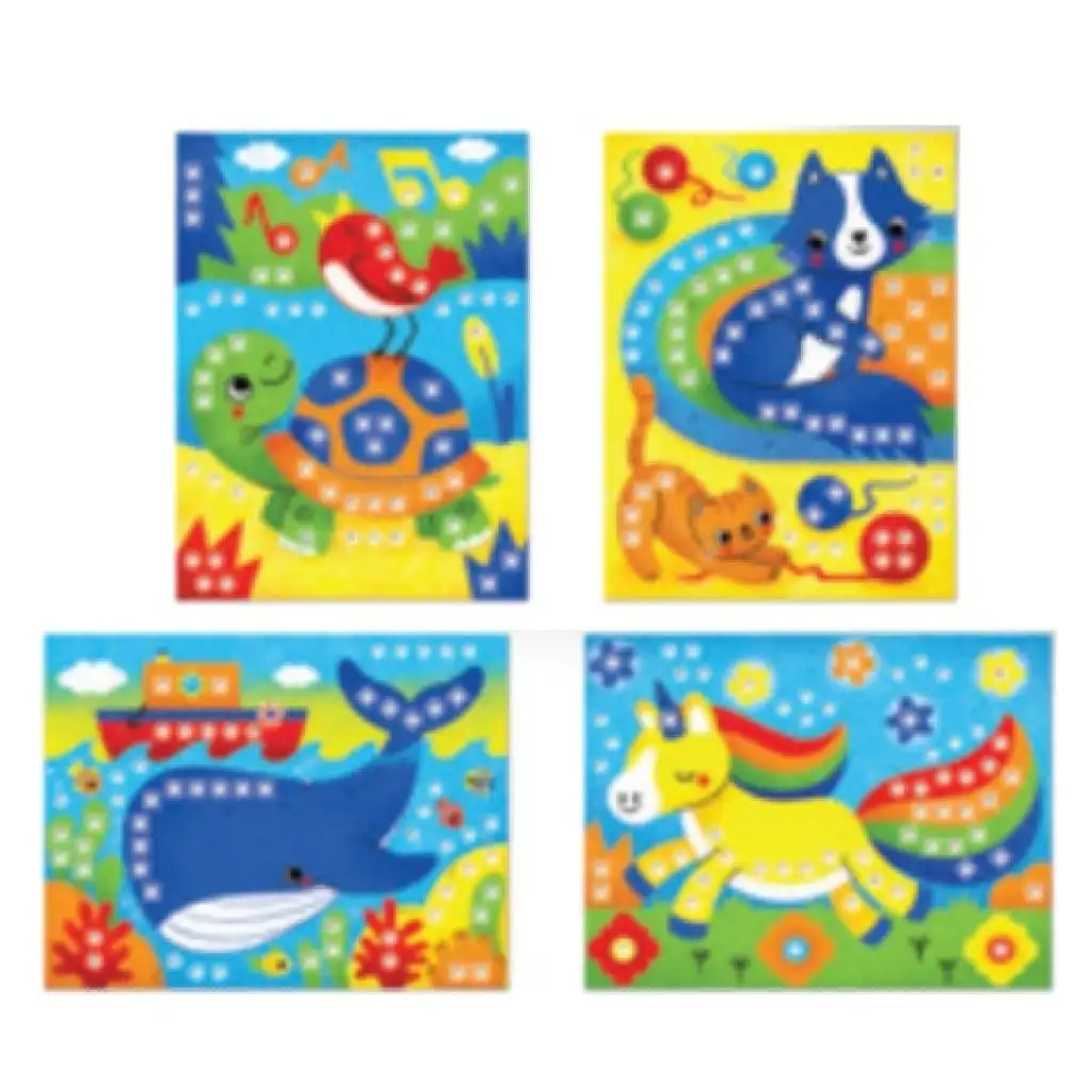 Quercetti: Fanta Color Cards Állatok kreatív pötyi játékszett kép 2