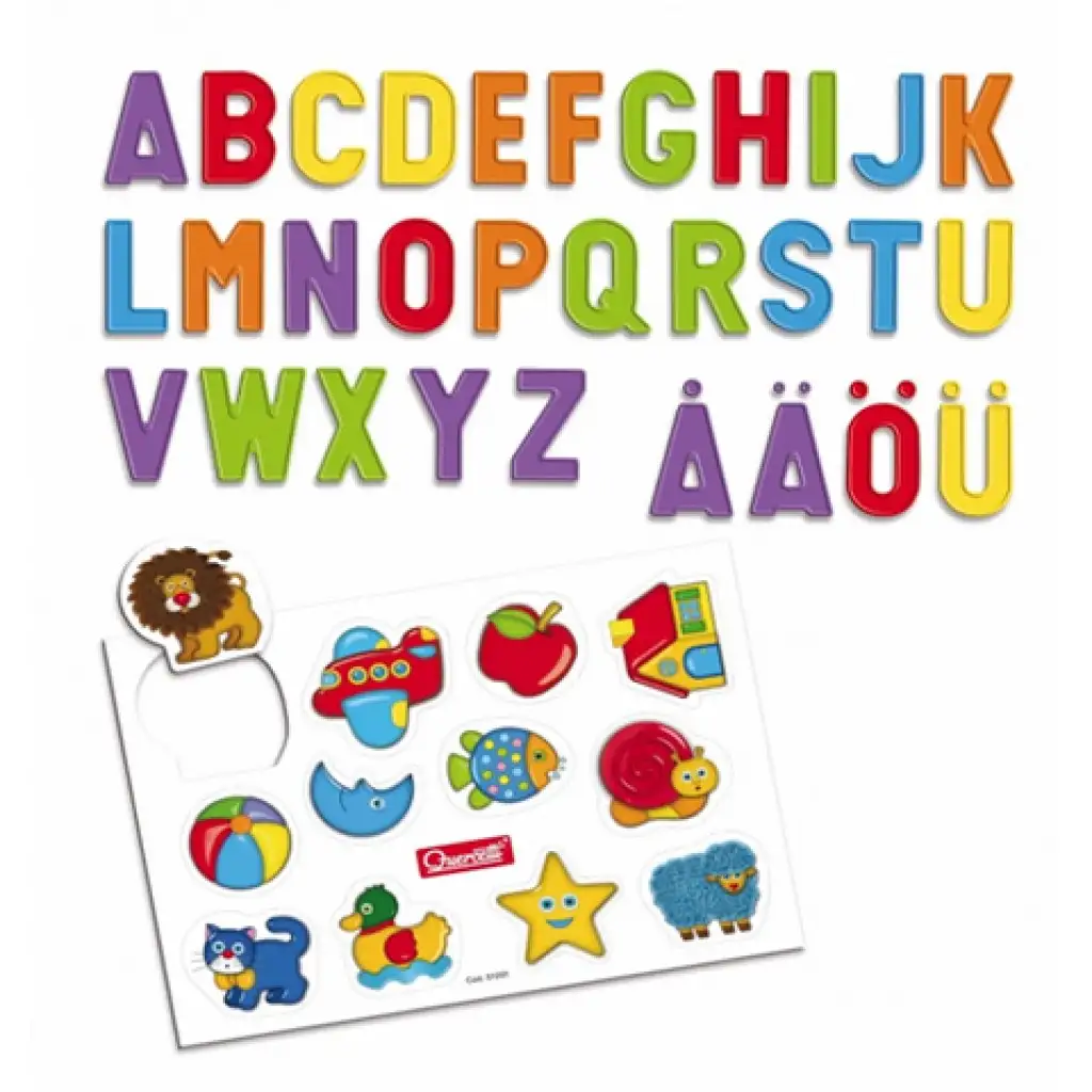 Quercetti: Kétoldalas mágneses tábla betűkkel és filctollal kép 4