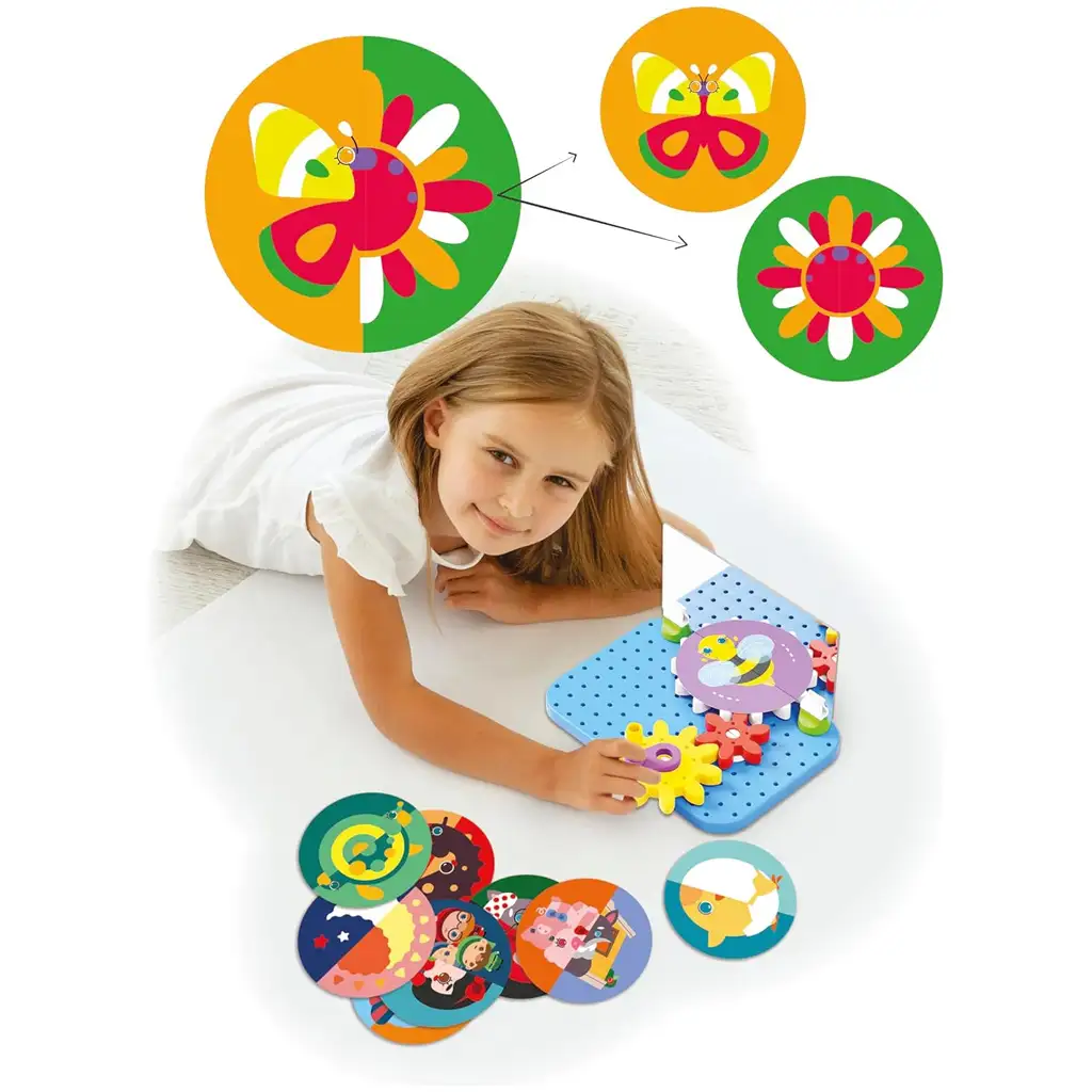 Quercetti: Mirrorello tükrözős készségfejlesztő fogaskerekekkel kép 3