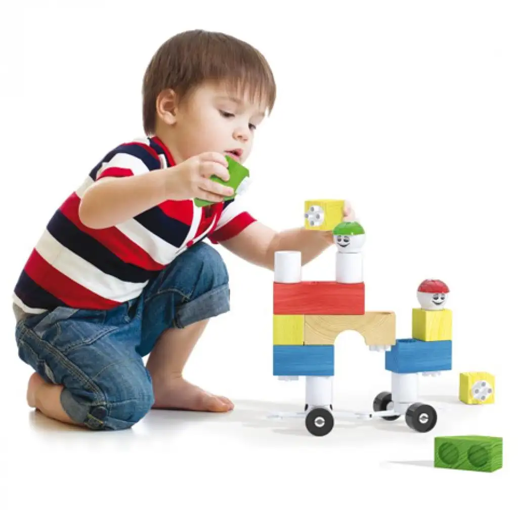 Quercetti: Modi Bloc Basic fa és műanyag építőjáték 18db-os kép 3