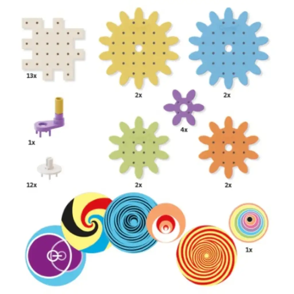 Quercetti: Play Eco Kaleido fogaskerekek játékszett 38db-os kép 2