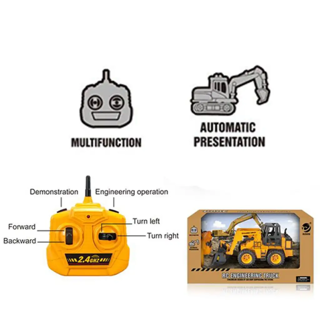 RC 2,4GHz Távirányítós buldózer 6 különböző funkcióval 1/24-es méret kép 2