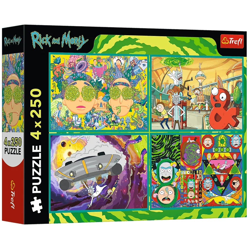 Rick és Morty Őrült kalandok 4x250db-os puzzle - Trefl