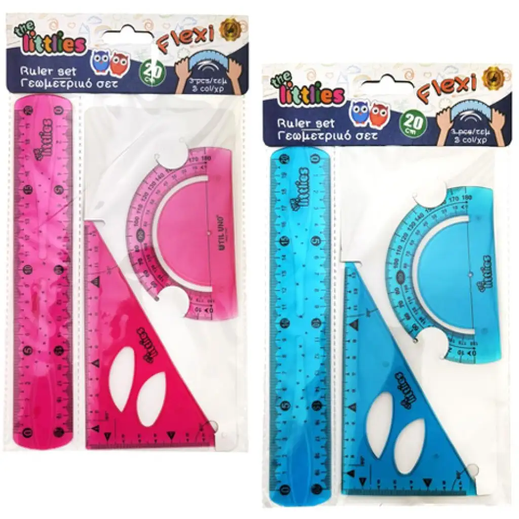 Rugalmas műanyag vonalzó szett 3db-os két változatban
