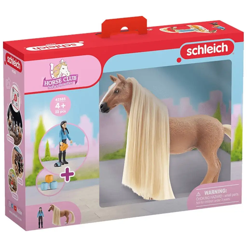 Schleich Horse Club: Sofia's Beauties - Kim és Caramelo lova fésülhető sörénnyel kezdő készlet (42585)