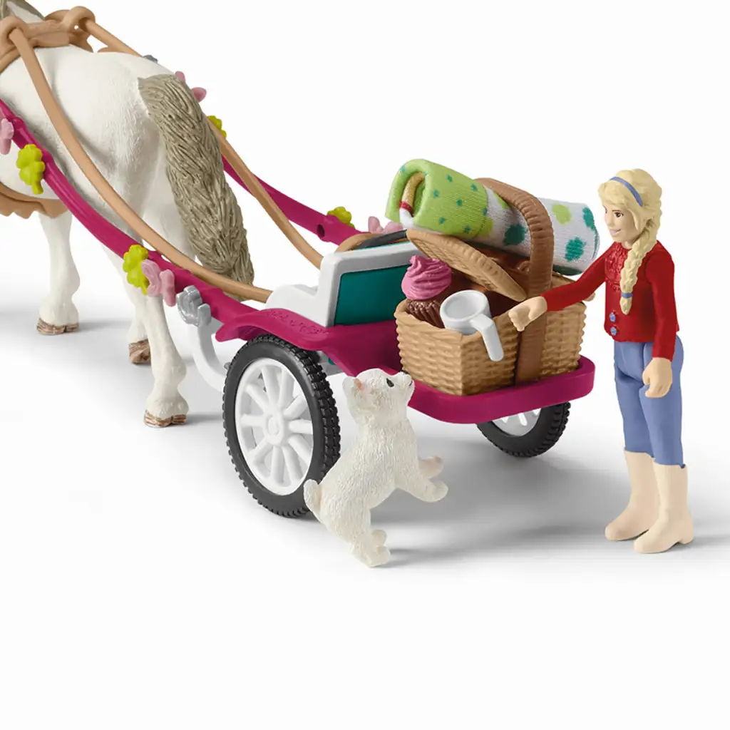 Schleich: Horse Club - Kocsi lovasbemutatóhoz piknikkel játékszett (42467) kép 4