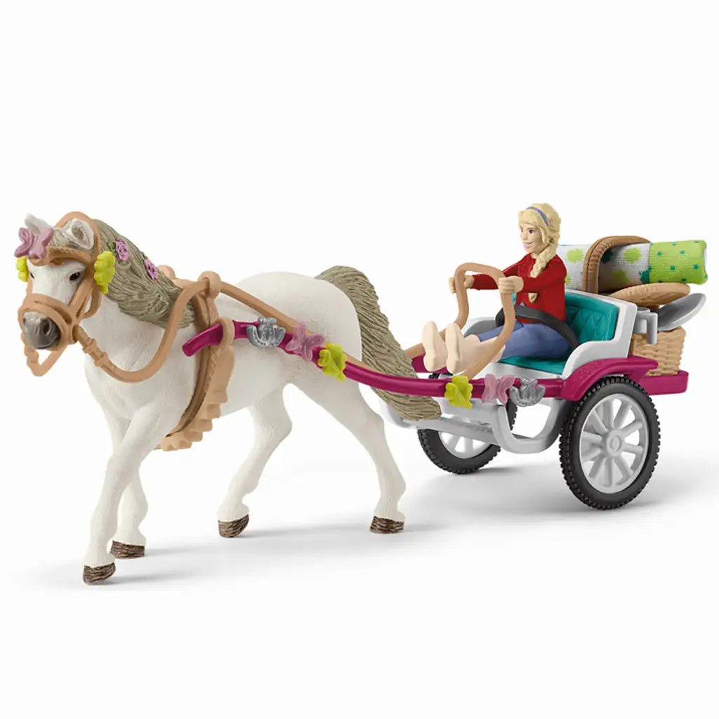 Schleich: Horse Club - Kocsi lovasbemutatóhoz piknikkel játékszett (42467) kép 5