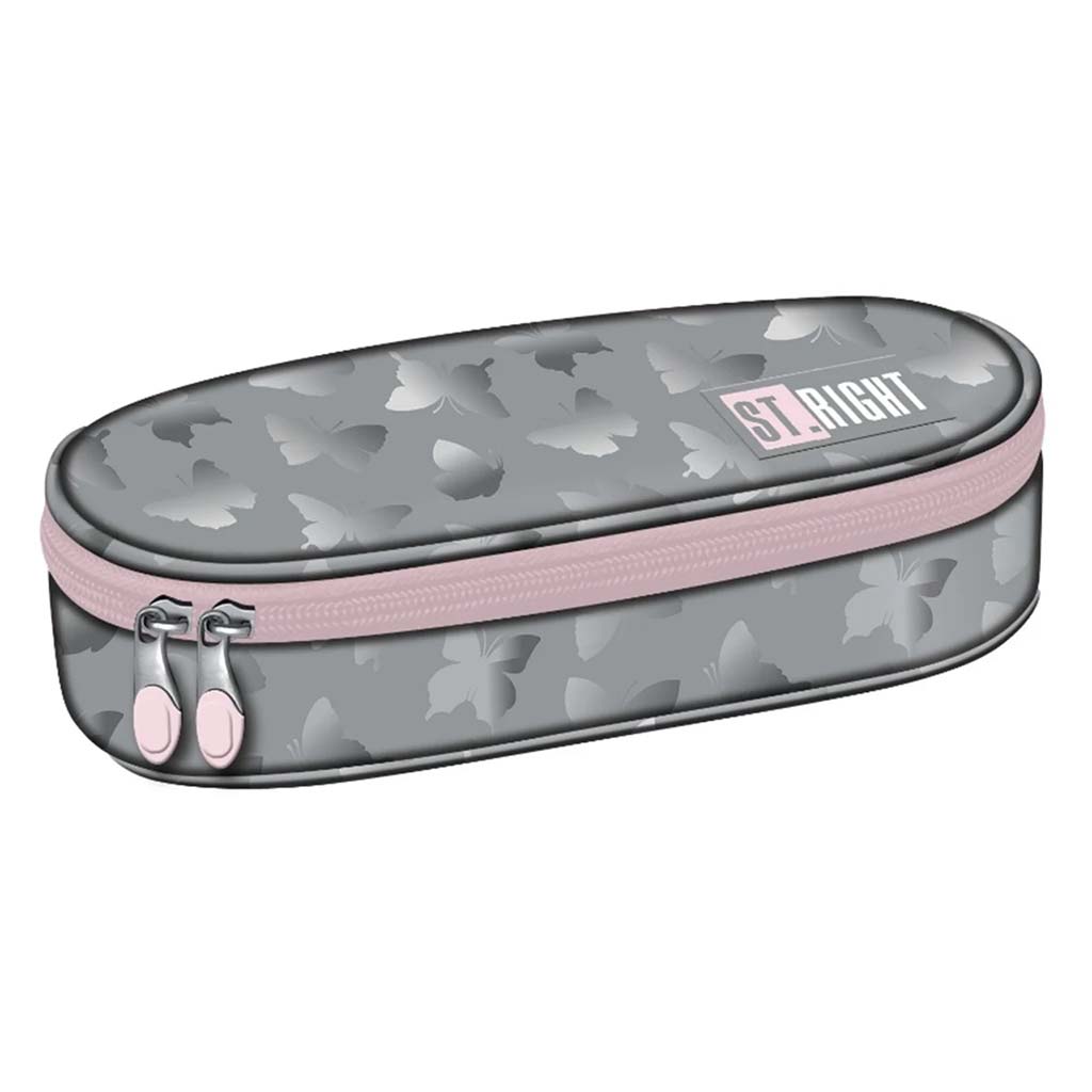 St.Right Silver Butterflies ovális tolltartó PC01 23x9,5x6cm