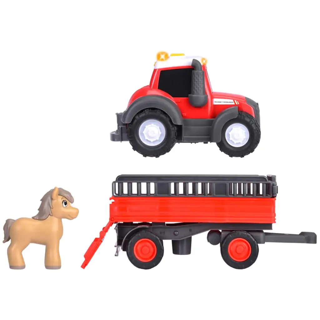 ABC Massey állatszállító traktor lóval - Simba Toys kép 5