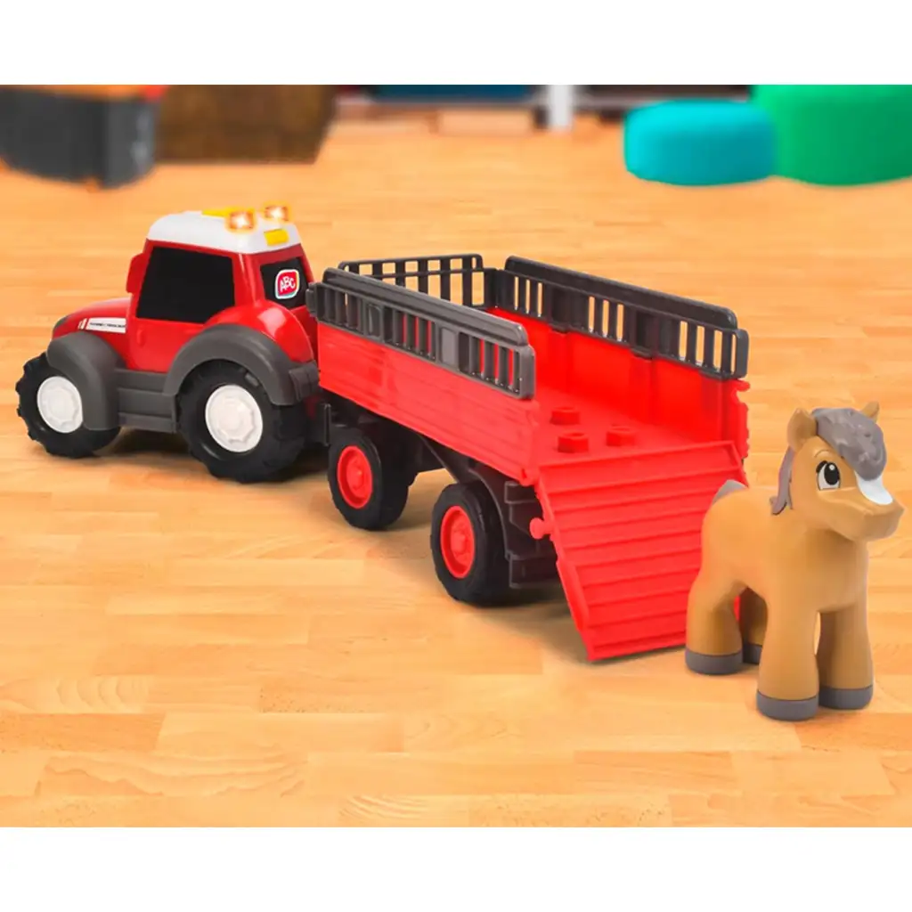 ABC Massey állatszállító traktor lóval - Simba Toys kép 6