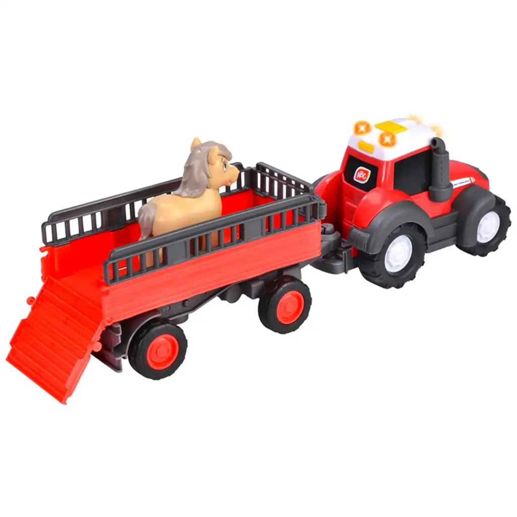 ABC Massey állatszállító traktor lóval - Simba Toys kép 2