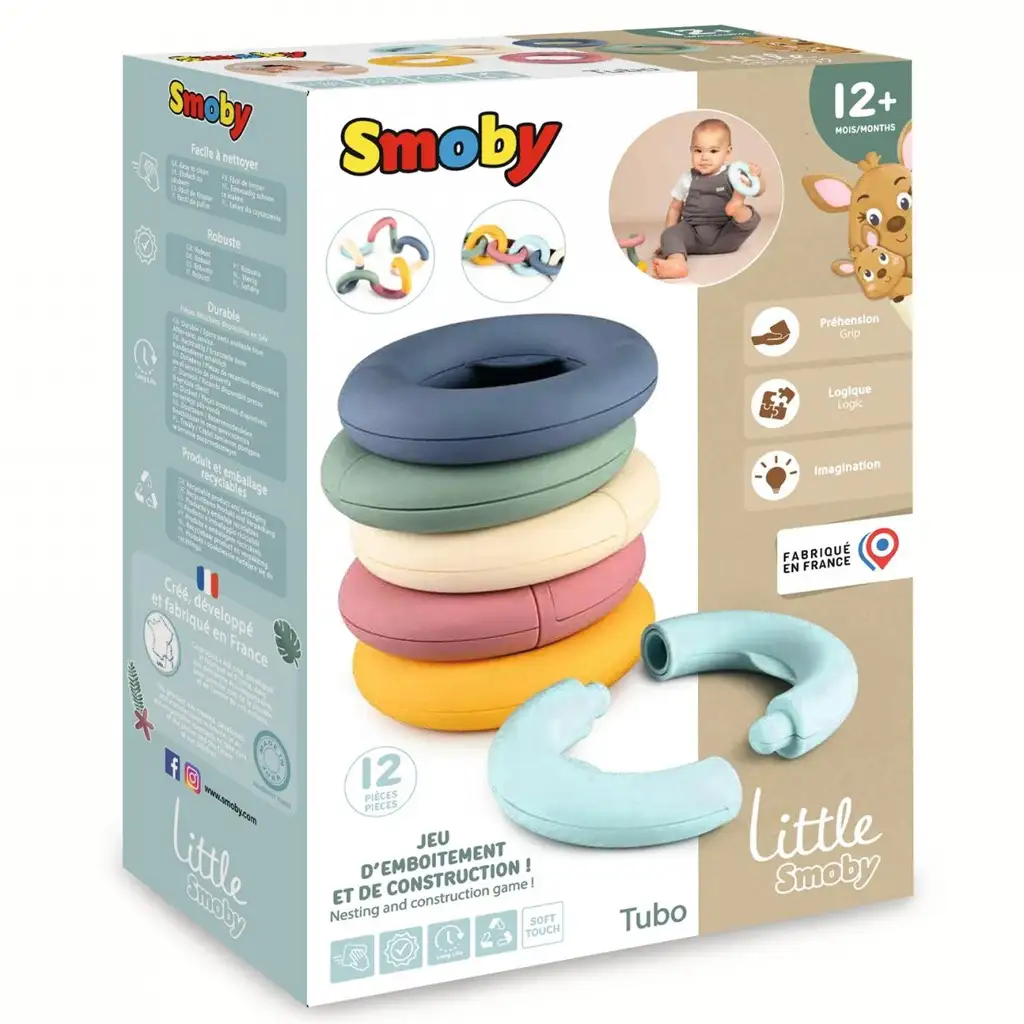 Little Smoby: Tubo készségfejlesztő karikák bébijáték - Simba Toys